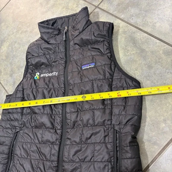 Patagonia Vest Womens Sz M Black Nano Puff Full Zip Filled Light Puffer *LOGO - Picture 10 of 11